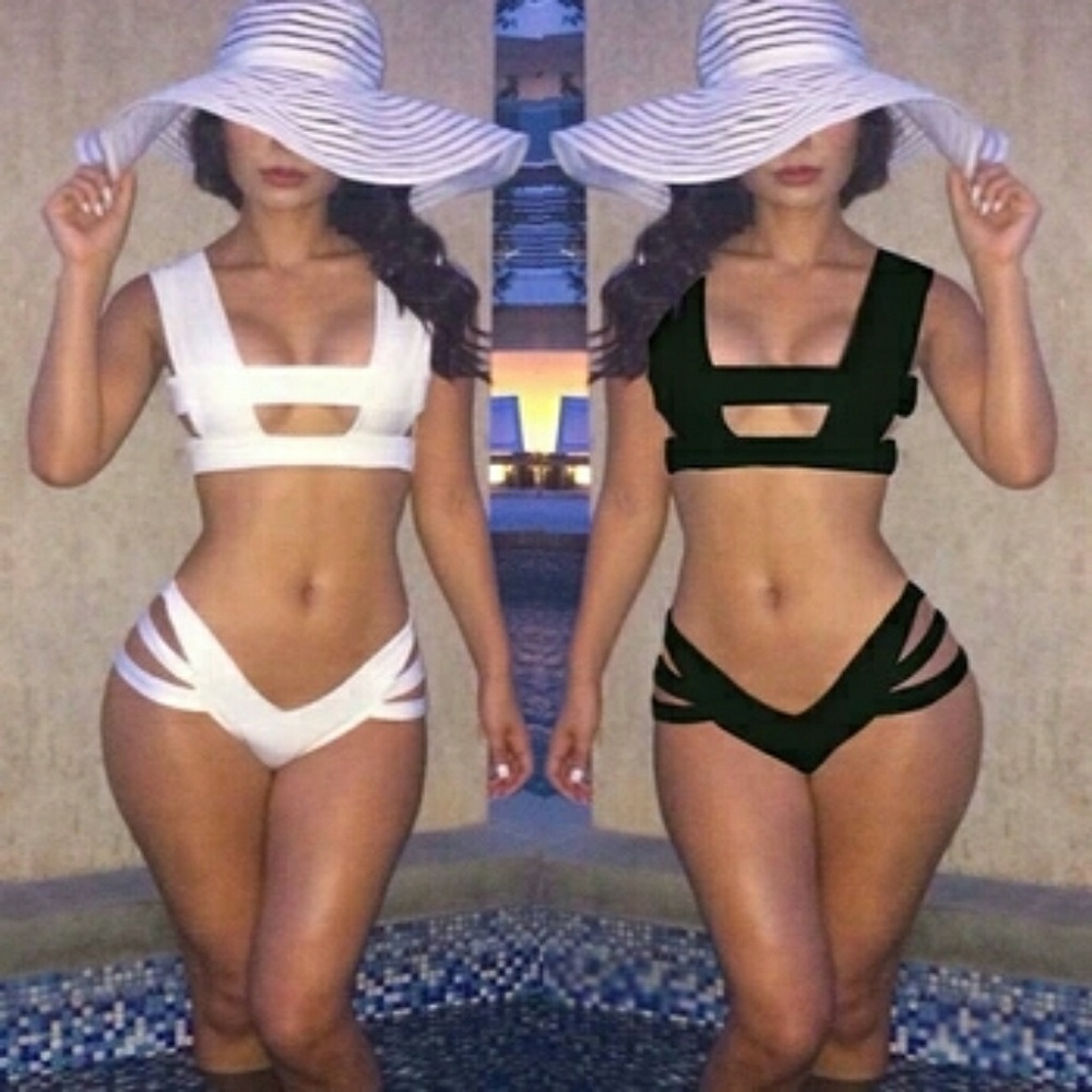 Black spectacular 2 piece swimsuit set